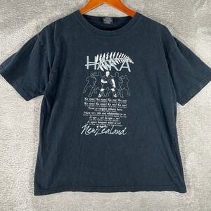 Vintage Haka New Zealand Rugby Graphic Tee Cotton T-Shirt Mens Small‎